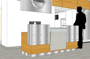 3D rendering Nissan Falhaber front desk