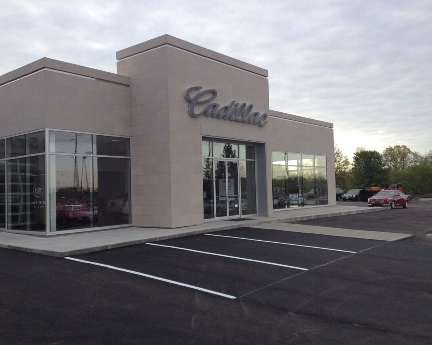 Outside of Cadillac building