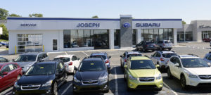Joseph Subaru with cars parked outside