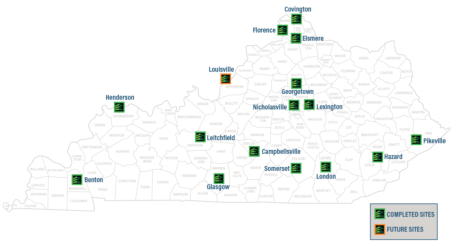 ENZO Kentucky locations map
