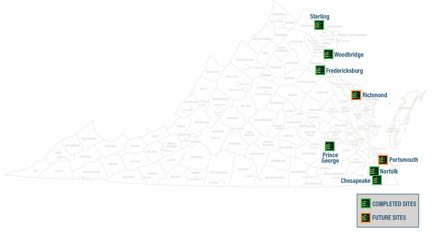ENZO Virginia locations map